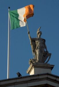 Flag of Ireland flying on roof of GPO, Dublin