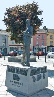 Sam Maguire's statue in Dunmanway market square.