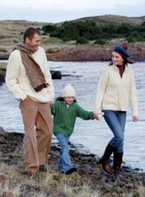 Family wearing Aran sweaters