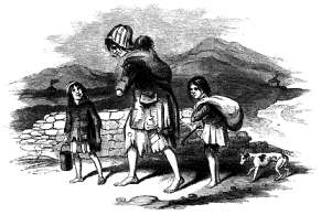 Irish famine - destitute Kerry family