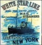 Vintage poster from White Star Line advertising Atlantic crossings.
