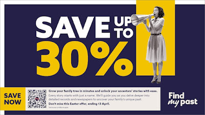 FindMyPast UK Easter Sale ends 13 April2026