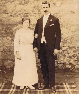 Bride and groom, Carlow, Ireland, 1919.