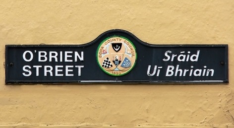 O'Brien Street - street sign on wall in Cork City.