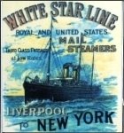 Vintage poster from White Star Line advertising Atlantic crossings.