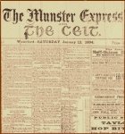 Thumbnail-size front cover of historical edition of The Munster Express newspaper.