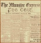 Thumbnail-size front cover of historical edition of The Munster Express newspaper.