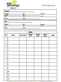 Genealogy Charts And Forms