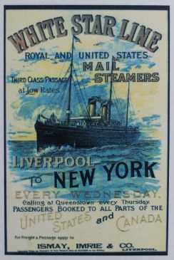 Poster for White Star Line cruises to New York